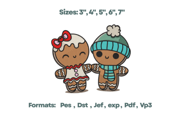 Gingerbread Couple Embroidery: A Holiday Charm for Small Shop Sellers