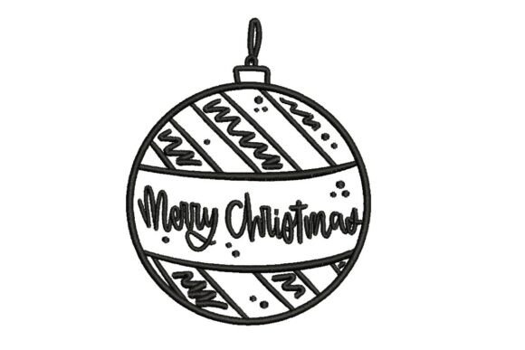 Merry Christmas Doodle Ornament Embroidery Design