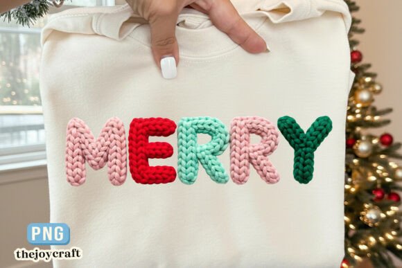 Merry Christmas Embroidery Design PNG