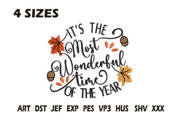 Most Wonderful Time Fall Embroidery