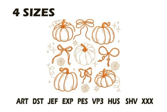 Pumpkin and Bows Outline Embroidery: A Craft Fair Must-Have?