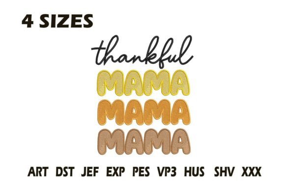 Thankful Mama Fall Embroidery Design