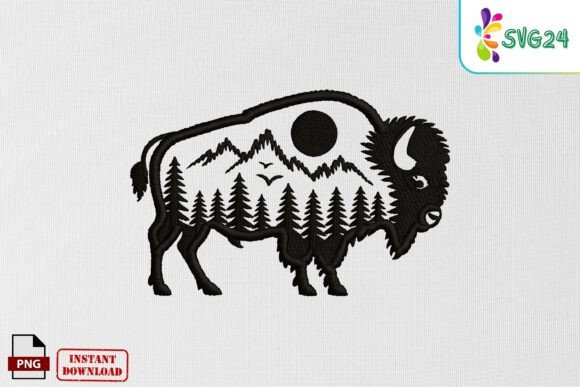 Wild Buffalo Nature Scene Embroidery PNG: A Designer’s Honest Review for Boutique Apparel Projects